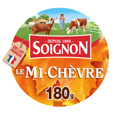 Fromage mi-chèvre doux et crémeux SOIGNON - 180g