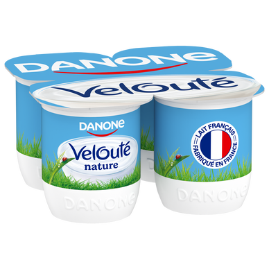 Yaourt brassé nature VELOUTE DANONE - 4x125g