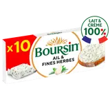 Fromage frais à tartiner Ail et fines herbes  BOURSIN - 10 portions 160g