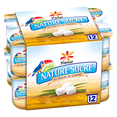 Yaourt nature sucré NATURE SUCRE YOPLAIT - 12x125g
