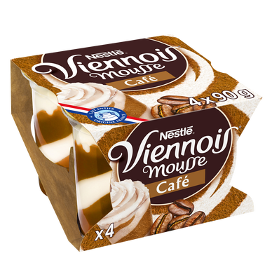 Mousse Liégeoise Café VIENNOIS - 4 pots de 90g