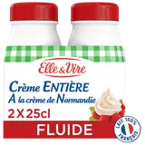 Crème UHT entière fluide 30%mg ELLE & VIRE bouteille 2x25cl