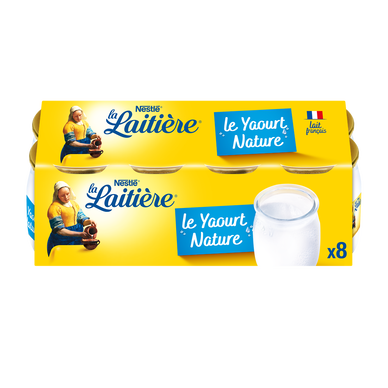 Yaourts nature au lait entier LA LAITIERE - 8x125g