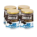 Emprésuré chocolat noir intense MALO, 4 pots de 125g