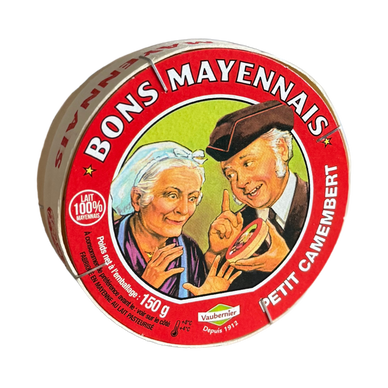 Petit camembert au lait pasteurisé BON MAYENNAIS, 27%MG, 150g