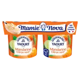 Yaourt brassé sucré à la mandarine et citron vert MAMIE NOVA 2x150g