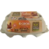 Gros Oeufs de poules élevées au sol L'OEUF DES MAUGES - Boîte de 6
