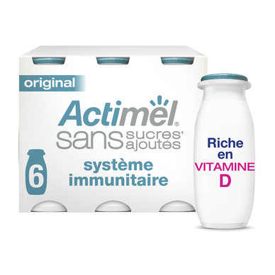 Yaourt à boire nature sans sucres ACTIMEL - 6x100g