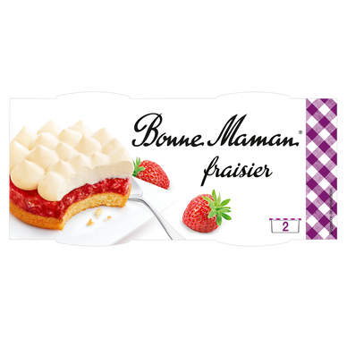 Dessert Fraisier BONNE MAMAN   -  2 pots de 100g