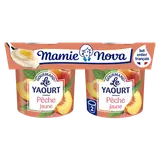 Yaourts Gourmand aux fruits Pêche MAMIE NOVA  -  2 pots de 150g