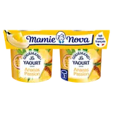 Yaourts Gourmand aux fruits Ananas Passion MAMIE NOVA  -  2 pots de 150g