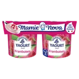 Yaourts Gourmand aux fruits Framboise MAMIE NOVA  -  2 pots de 150g