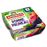 Dessert fruitier Pomme Pruneau ANDROS - 4 pots de 100g