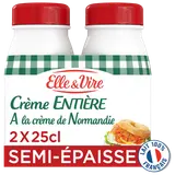 Crème UHT semi épaisse entière 30%mg ELLE&VIRE 2X25cl
