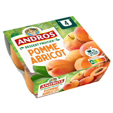 Compote Pomme Abricot ANDROS  -  4 pots de 100g
