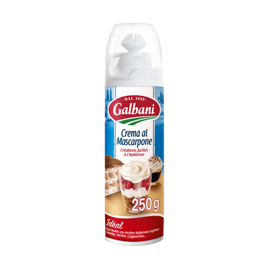 Crème UHT sous pression mascarpone sucrée de matière grasse GALBANI 33% 250g