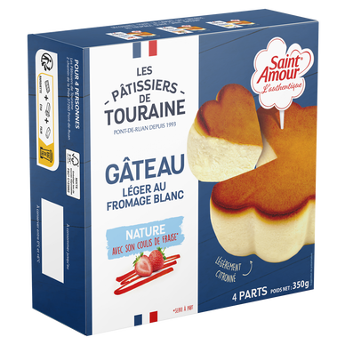 Gâteau léger au fromage blanc et coulis de fruits rouges ST AMOUR, 3%mg, 350g