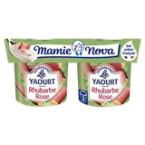 Yaourts Gourmand aux fruits Rhubarbe rose MAMIE NOVA  -  2 pots de 150g