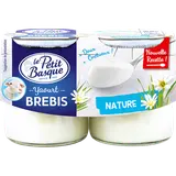Yaourt léger pur brebis nature LE PETIT BASQUE, 3% de MG, 2 unités de125g