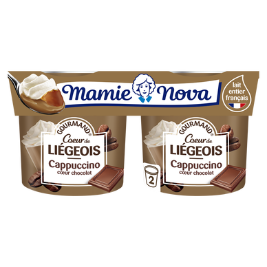 Dessert Liégeois Café Cappuccino Coeur Chocolat MAMIE NOVA  -  2 potsde 120g