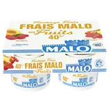 Fromage frais au lait pasteurisé aux fruits, MALO, 7% de MG, 4 pots de100g
