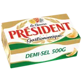 Beurre demi sel Gastronomique demi sel 80%MG PRESIDENT - Plaquette 500g