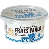 Fromage frais sucré arôme naturel de vanille, MALO, 40% de MG, pot de500g
