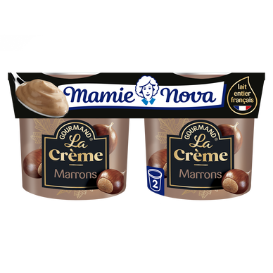 Crème Dessert aux marrons MAMIE NOVA  -  2 pots de 150g