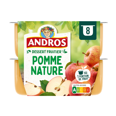 Compote pomme nature ANDROS 8x100g