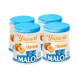 Yaourt au lait entier pasteurisé saveur abricot MALO 4x125g