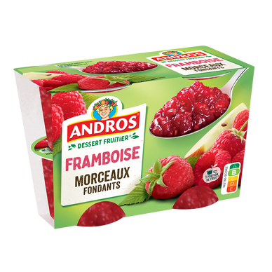 Compote Morceaux 2/2 Framboise ANDROS 4x100g