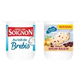 Yaourt brassé lait de brebis rhum raisin SOIGNON x4 440g
