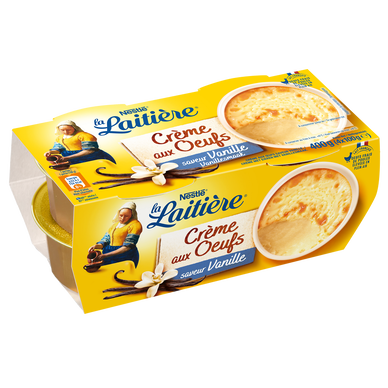 Crème aux oeufs saveur vanille LA LAITIERE - 4 pots de 100g
