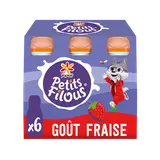 Yaourt à boire enfant fraise PETITS FILOUS - 6x100g