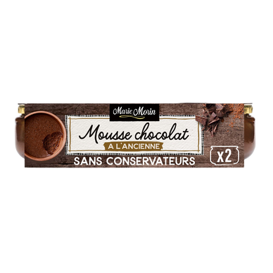Mousse au chocolat à l'ancienne MARIE MORIN - 2 pots de 100g