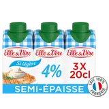 Crème UHT extra-légère semi-épaisse 4% MG ELLE&VIRE - 60 cl