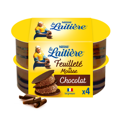 Mousse au chocolat Feuilleté de mousse LA LAITIERE - 4x57g