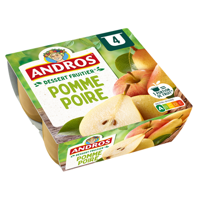 Dessert fruitier Pomme Poire ANDROS - 4 pots de 100g