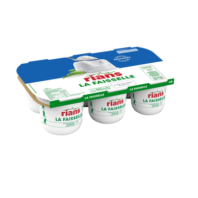 Faisselle Fromage Blanc nature RIANS - 6 pots de 100g