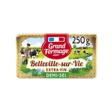 Beurre demi-sel Belleville-sur-Vie extra-fin GRAND FERMAGE, 80%mg, plaquette de 250g