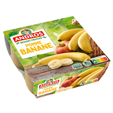 Dessert fruitier pomme banane ANDROS 4x100g