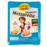Tranches de mozzarella lait pasteurisé 22%MG DELICES D'AMELIE 150g