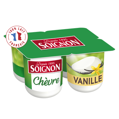 Yaourts au lait de chèvre vanille SOIGNON  - 4 pots de 125g