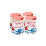 Yaourt aux fruits fraise-framboise MALO, 4x125g