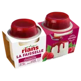 Faisselle Fromage Blanc nature coulis framboise RIANS - 2 pots de 120g