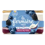 Yaourts brassés sur lit de mûres myrtilles LA FERMIERE - 2 pots de 160g
