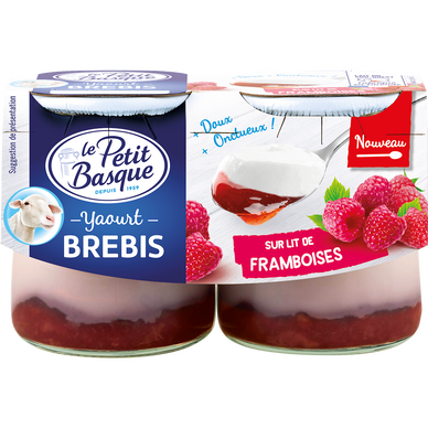 Yaourt de brebis lit de framboises LE PETIT BASQUE 2x125g