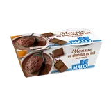Mousse au chocolat au lait et aux oeufs MALO 2x60g