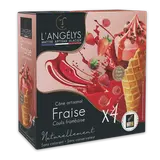 Cône sorbet fraise coulis framboise L'ANGELYS 300g