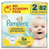 Couches PAMPERS Premium Protection taille 2 4kg-8kg x82